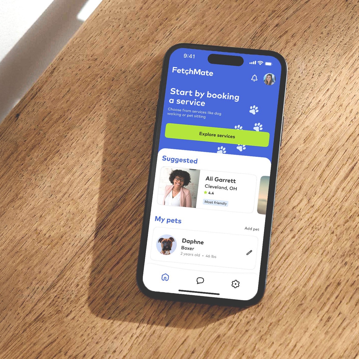 Fetchmate — prototype mockup