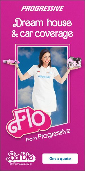 Progressive — Barbie dollbox half-page banner